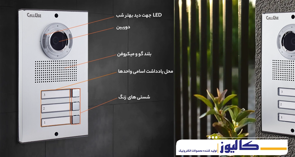 معرفی اجزای پنل دم دری آیفون کالیوز مدل نفیس