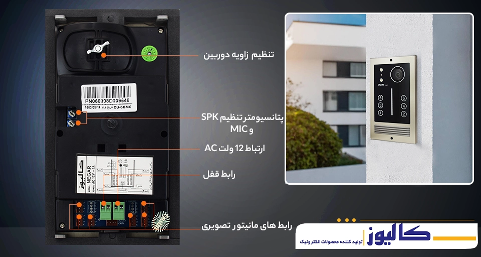مشخصات فنی پنل درب بازکن تصویری کالیوز شش واحد نگار